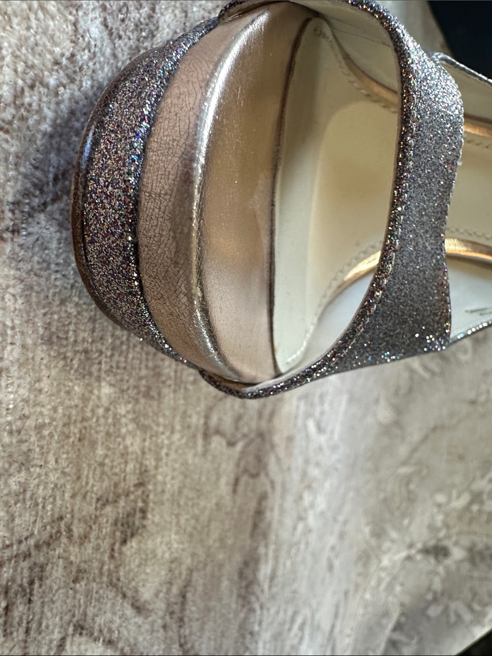 Vera Wang Lavender Peeptoe Glitter Heels - Picture 7 of 10